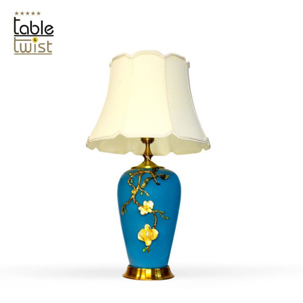 Art Wares Aluminum & Ceramic Gold Leaf Table Lamp