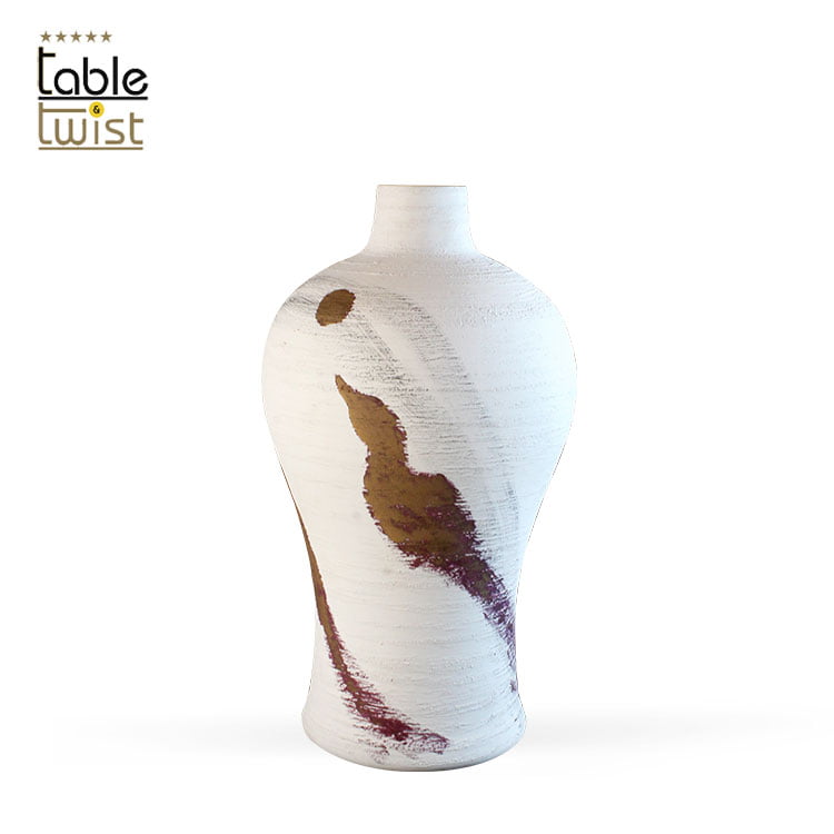 White Glazed Ceramics Vase
