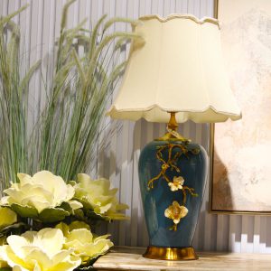 Art Wares Aluminum & Ceramic Gold Leaf Table Lamp