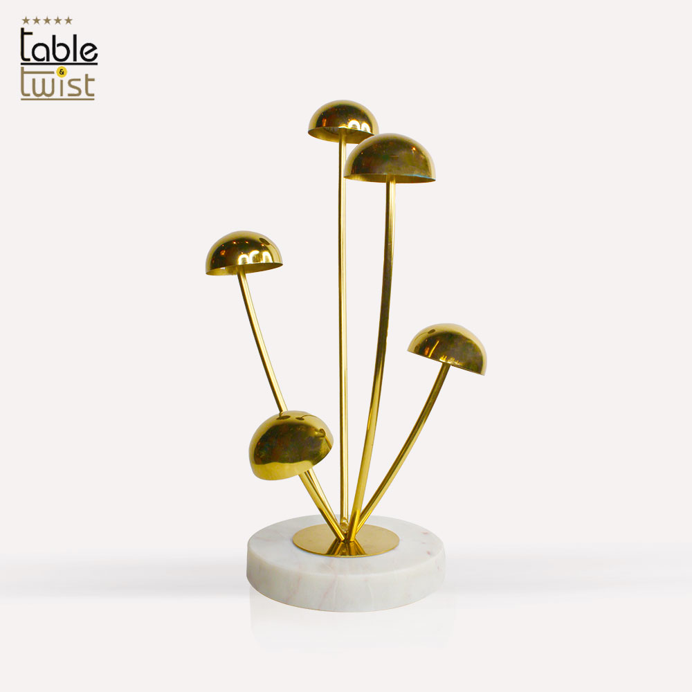 Gold Metal Mushroom Decor