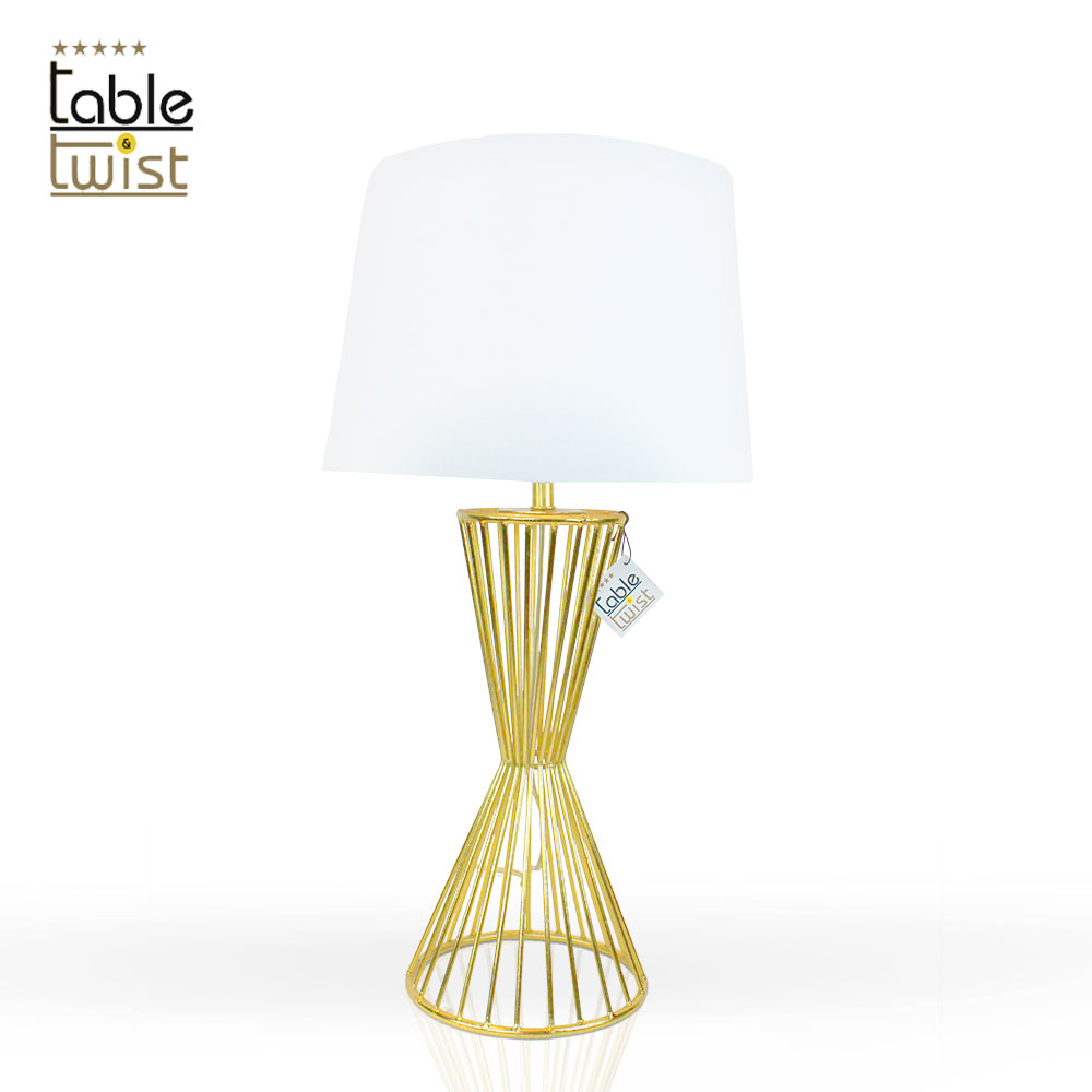 Golden Metal Bedside Nightstand Lamp