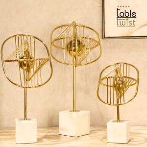 Globe Abstract Table Decor with Marble Base