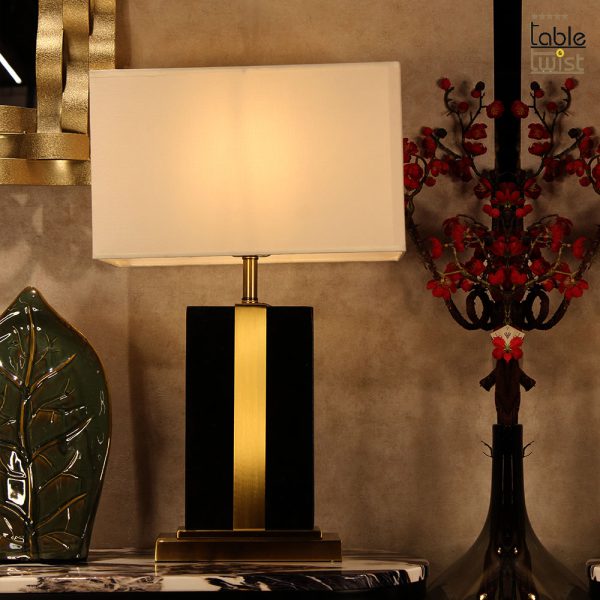 Black Modern Marble Table Lamp